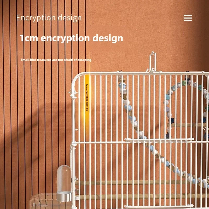 Ornamental Cage Birds Cage Accessories Parrot Bird Cage Tiger Skin Luxury Home Heightening Large Villa Full Set Home Large Space