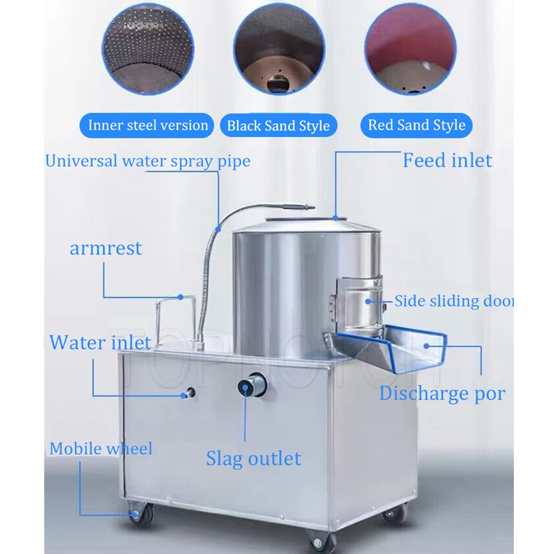 1500w Commercial Electric Potato Peeling Machine Stainless Steel Full Automatic Taro Ginger Peeler Peeling Machine 4