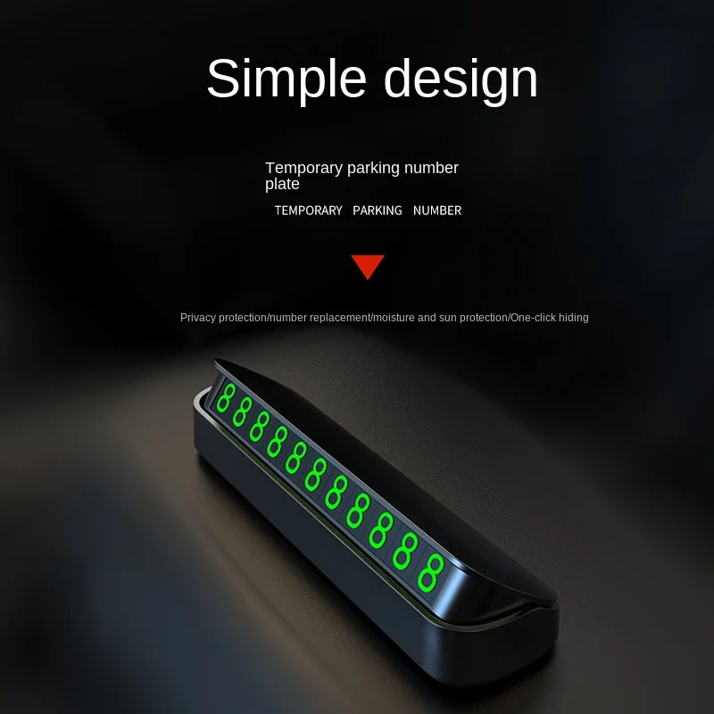 Luminous Temporary Parking Number Plate & Phone Holder Car Accessory