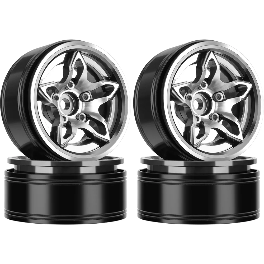 GLOBACT 1.9 Beadlock Wheel Aluminium 5-Spoke Wheel Rims for Axial SCX10 ...