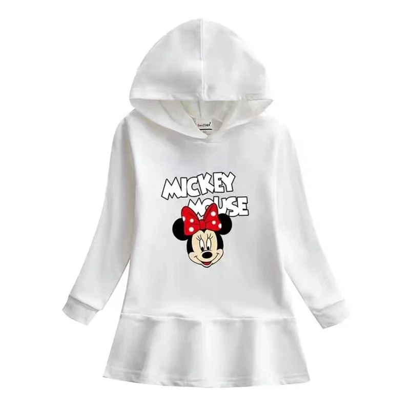 Spring Hooded Dresses Minnie Mickey Mouse Daisy Clothes Kids Girls Coat Sweatshirt Long Sleeve T Shirts Outfit Children Outwear