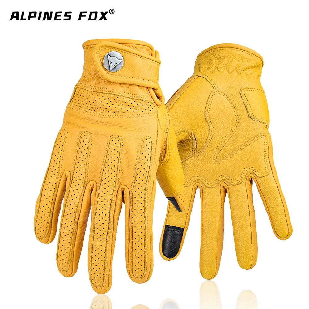 GenuineLeatherMotorcycleGlovesSoftBreathableMotorbikeGloves