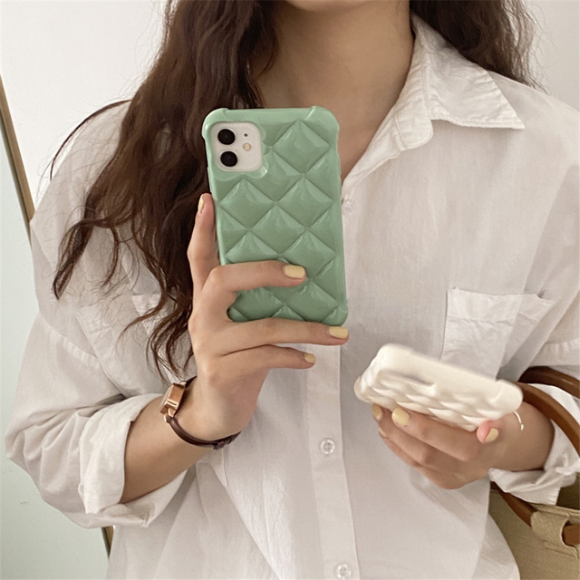 Candy Color Luxury Diamond Lattice Phone Case For iPhone 11 12 13 Pro Max X XR XS 7 8 Plus SE Soft Silicone Shockproof Cover