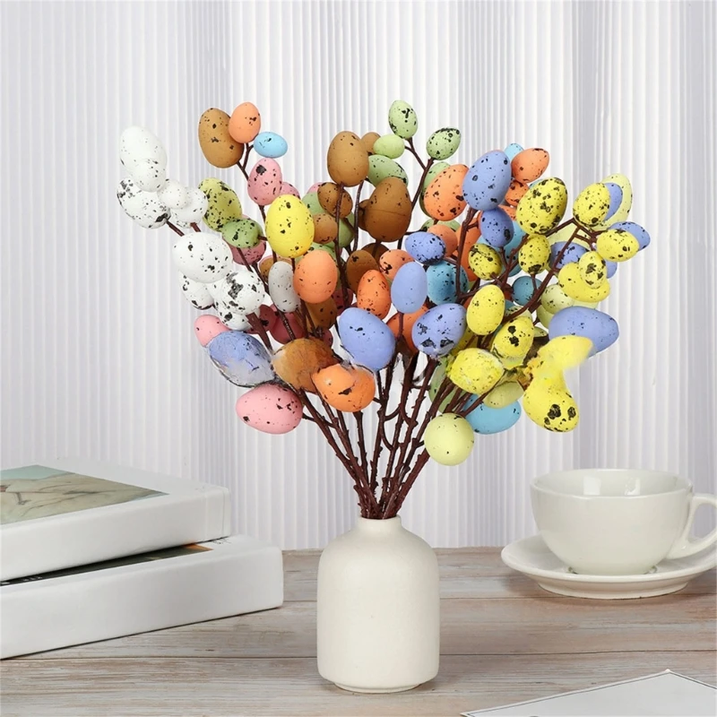 Color Eggs Easter Decorations Eggs Branch Easter Eggs Artificial