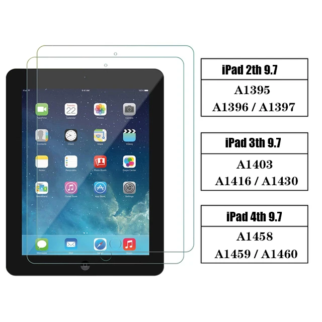 9H Tempered Glass For Apple iPad Air Pro Mini 1 2 3 4 5 6 7 8 9 7.9 9.7 10.2 10.5 11 12.9 2021 2020 Screen Protector Tablet Film android tablet with keyboard Tablet Accessories