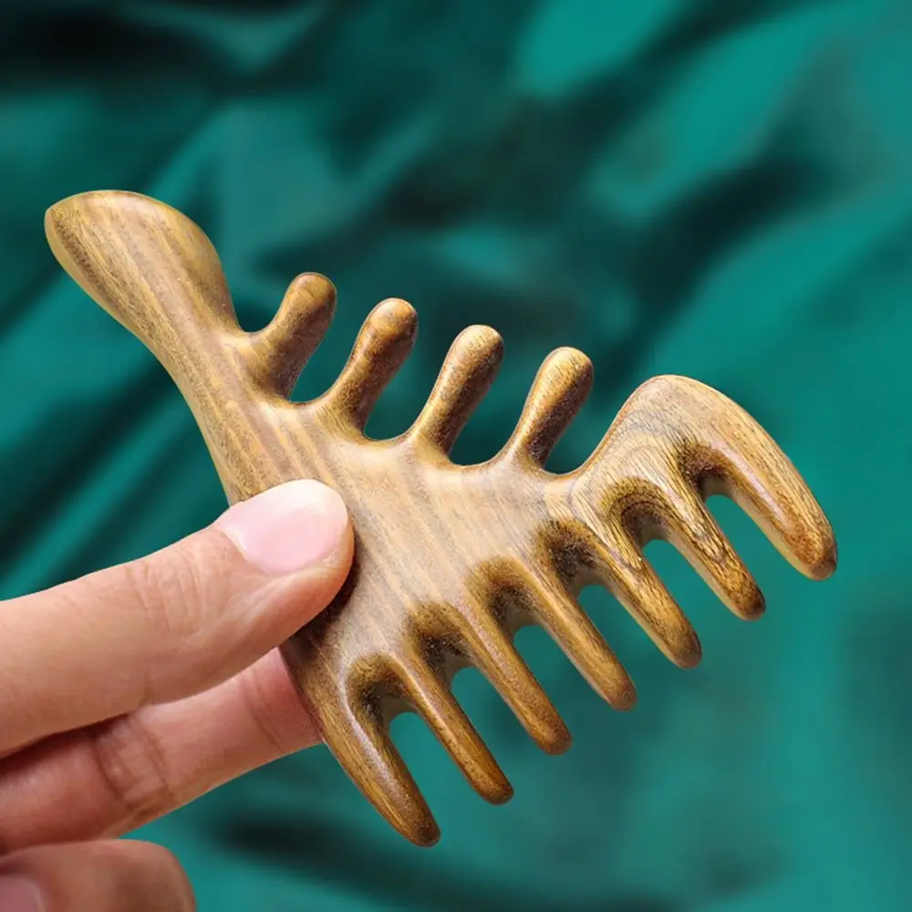 Description Picture 2 of itemRelaxation Therapy Gift Pressing Meridian Scrapping Board Hair Care Tool Wooden Massage Comb Scalp Massager Wide Teeth Comb