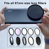 Lightdow 67mm Mobile Phone Lens Metal Filter Holder Filter Holder with Cold Shoe for ND8 CPL White Soft UV Star Filter 3