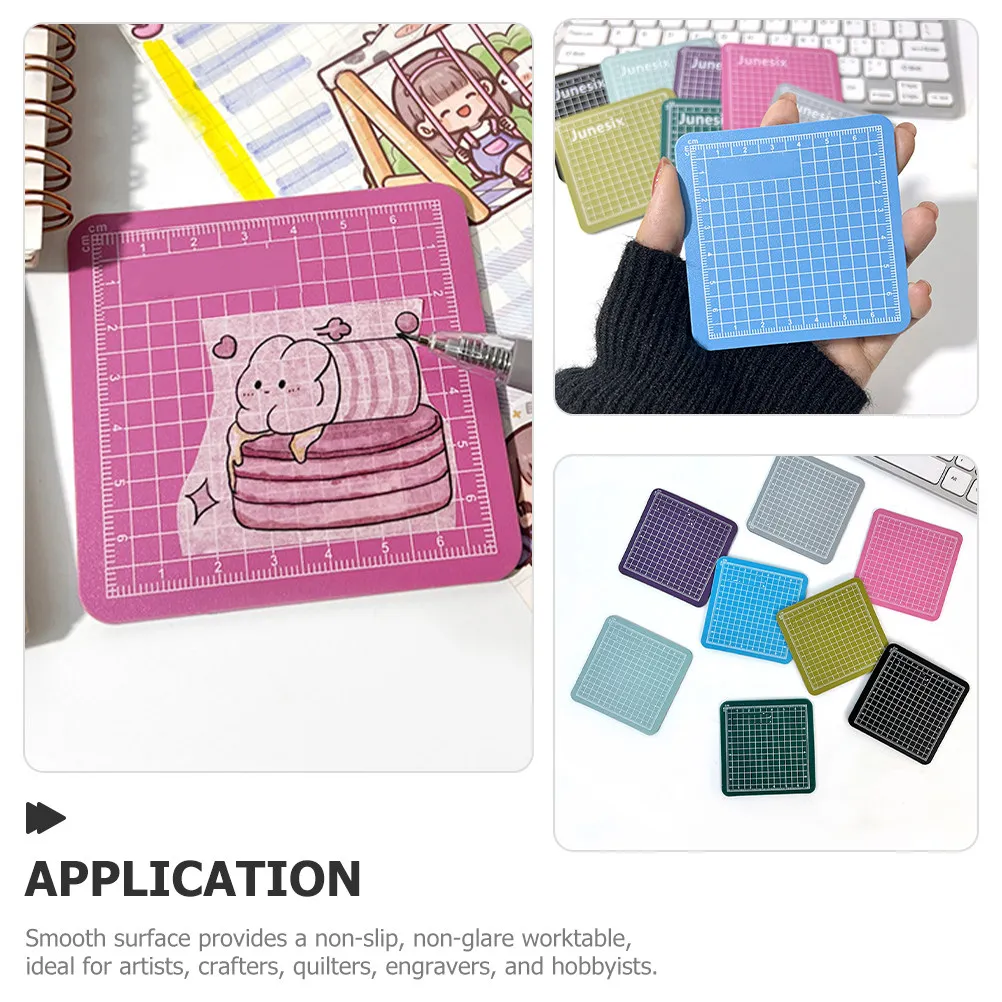 6Pcs 휴대용 경량 PVC 커팅 매트 조각 예술 스크랩북 바느질 퀼팅 DIY 공예 비글레어 논슬립 공예