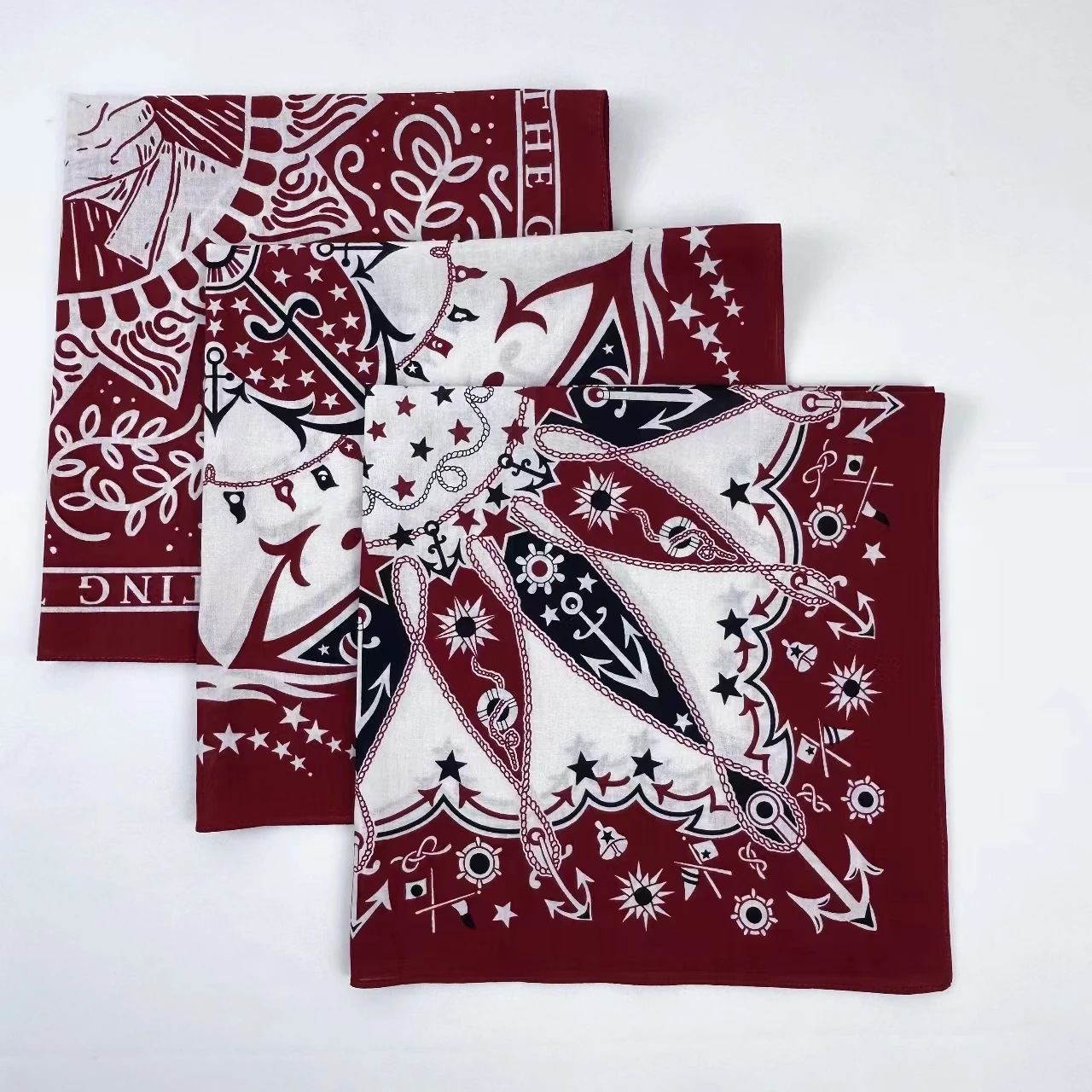 Hip Hop Anchor Cotton Square Scarf Sailor Bandana Scarf Anchor Print Headband Paisley Gifts Unisex printed scarf square scarf women scarves
