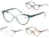 MODFANS Lady Cat Eye Reading Glasses Women Spring Hinge Lightweight Presbyopic Readers Eyeglasses with Diopter +0.5 to +4.0 3
