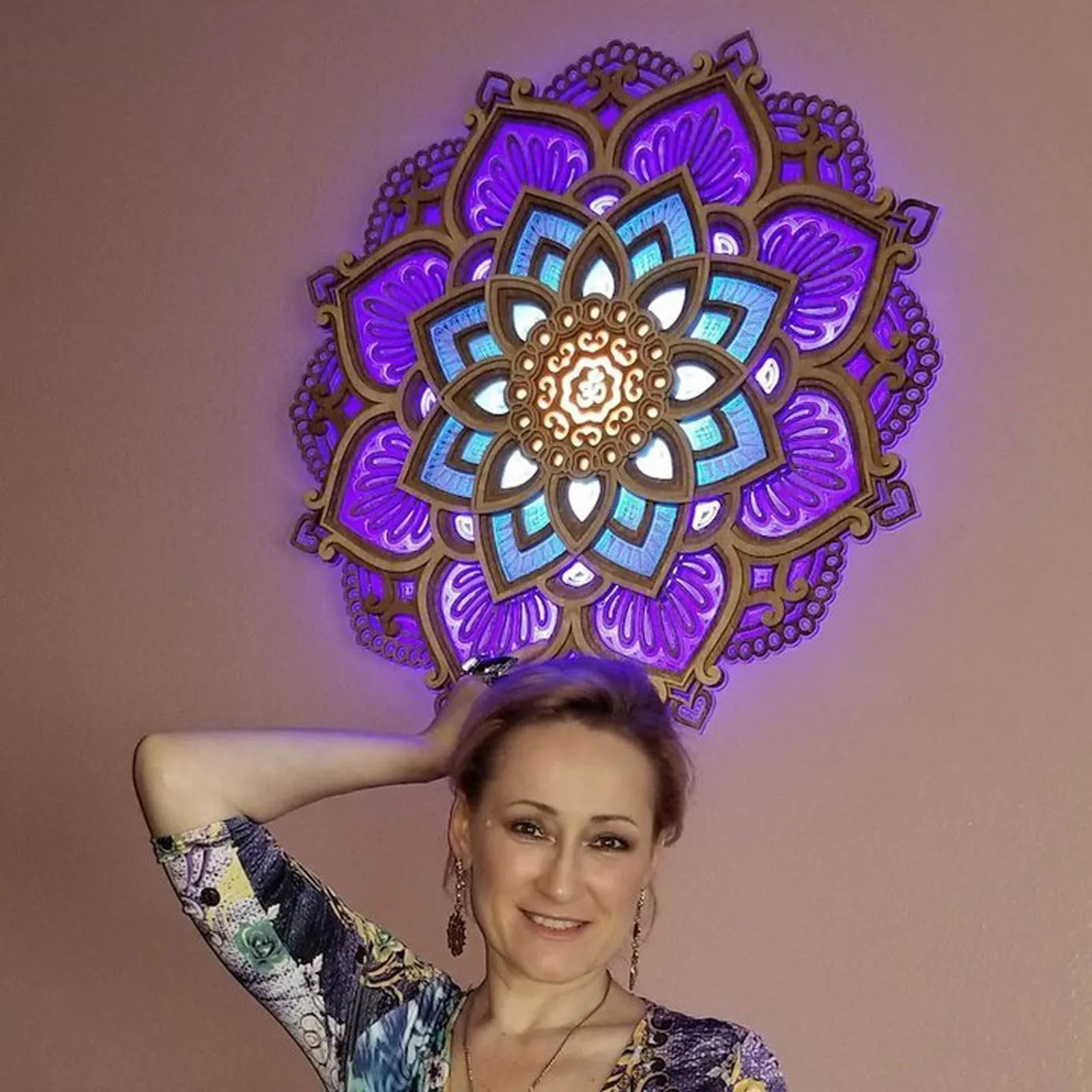 Mandala Yoga Room Night Light LED Home Decoration Ornaments
