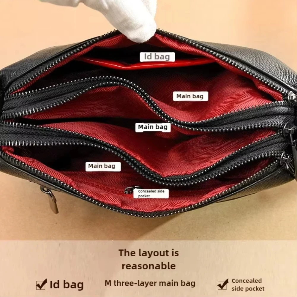 New Fashion Women Genuine Leather Handbags Women's Bags Designer Female Shoulder Bags Luxury Brand Cowhide Ladies Messenger Bag