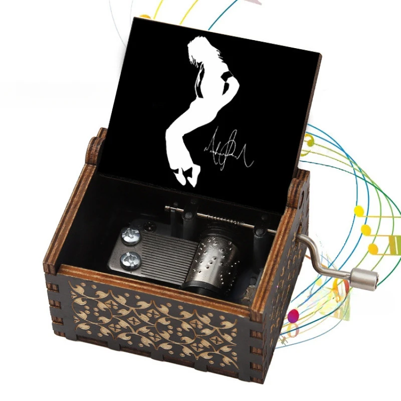 Theme Music Box Christmas Character Anime Movie Boy Toy Hand Crank Decoration Cartoon Wooden Jewelry Holiday Birthday Gift 4