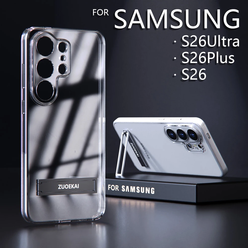 Crystal Clear Shockproof Kickstand Phone Case with Slim Protective Shell