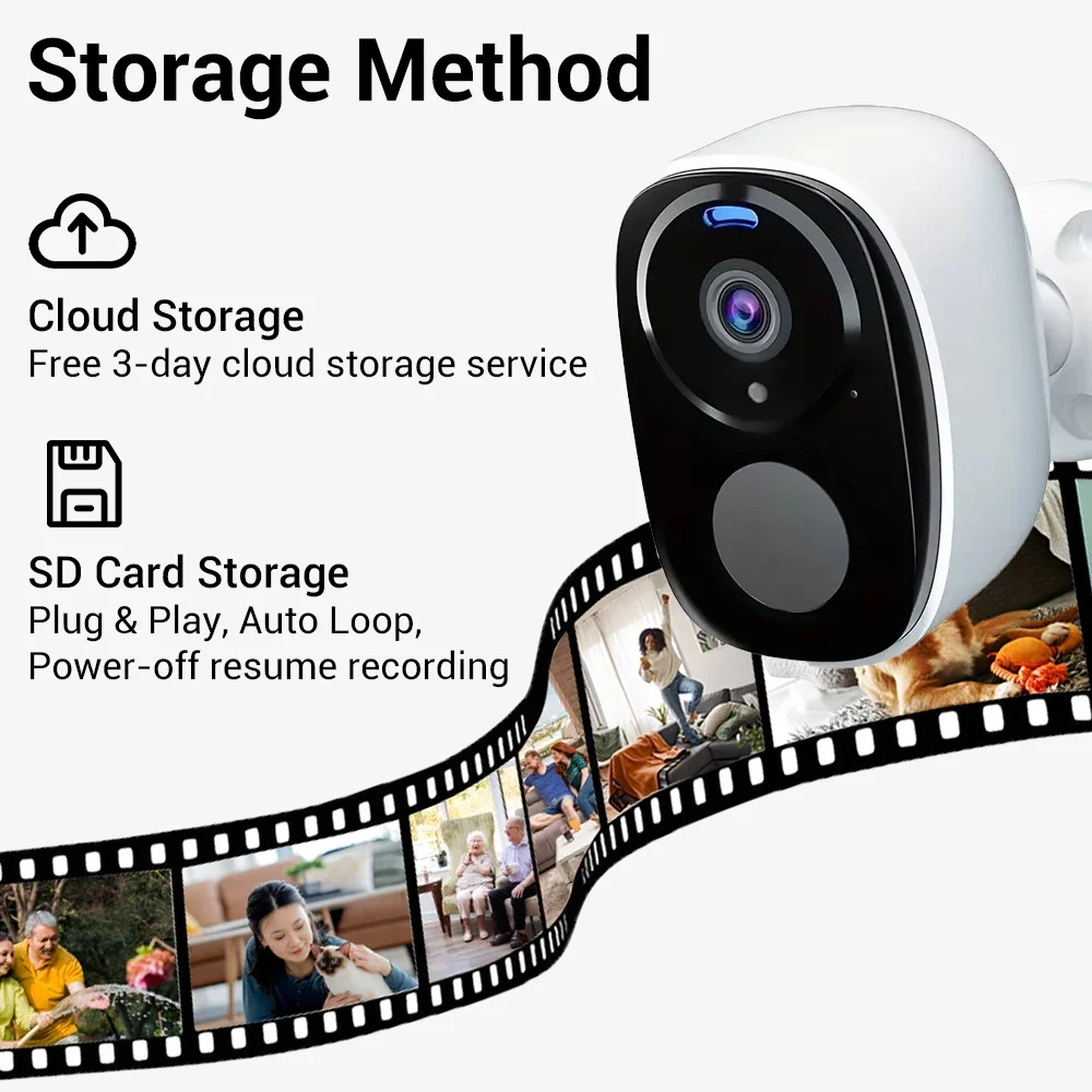 PEGATAH 5MP 4G Security Cameras Wireless Outdoor Battery Powered PIR Motion Alarm Two Way Audio Cloud Storage Security Camera
