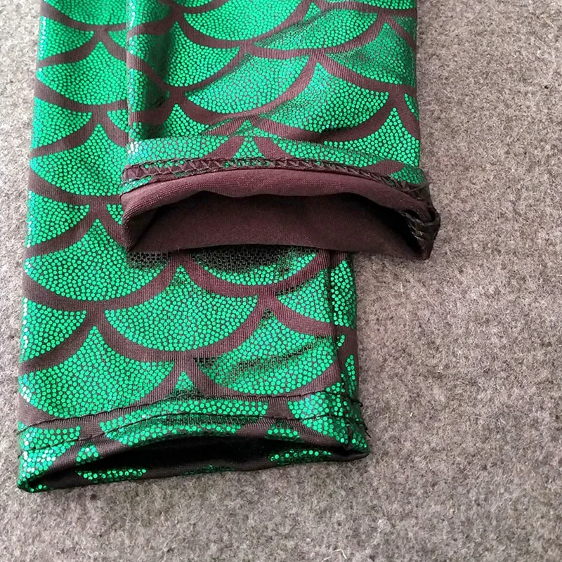 Summer Autumn Girls Leggings Mermaid Scale Printing Fall Girl Colorful Shiny Hot Pants Slim Trousers Kids Clothes 3-10Y 4