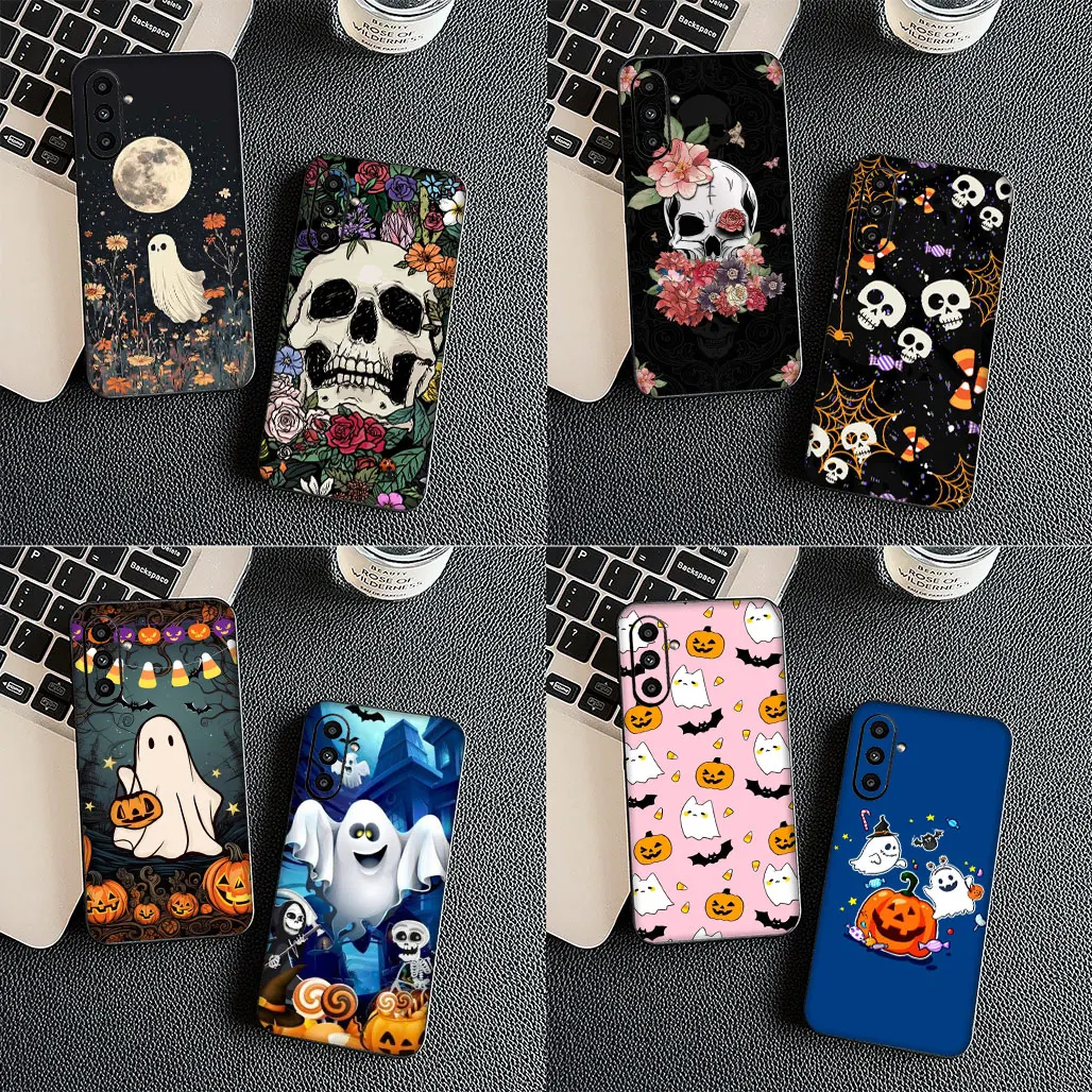 Little Ghost Halloween Pumpkin Flower Phone Case