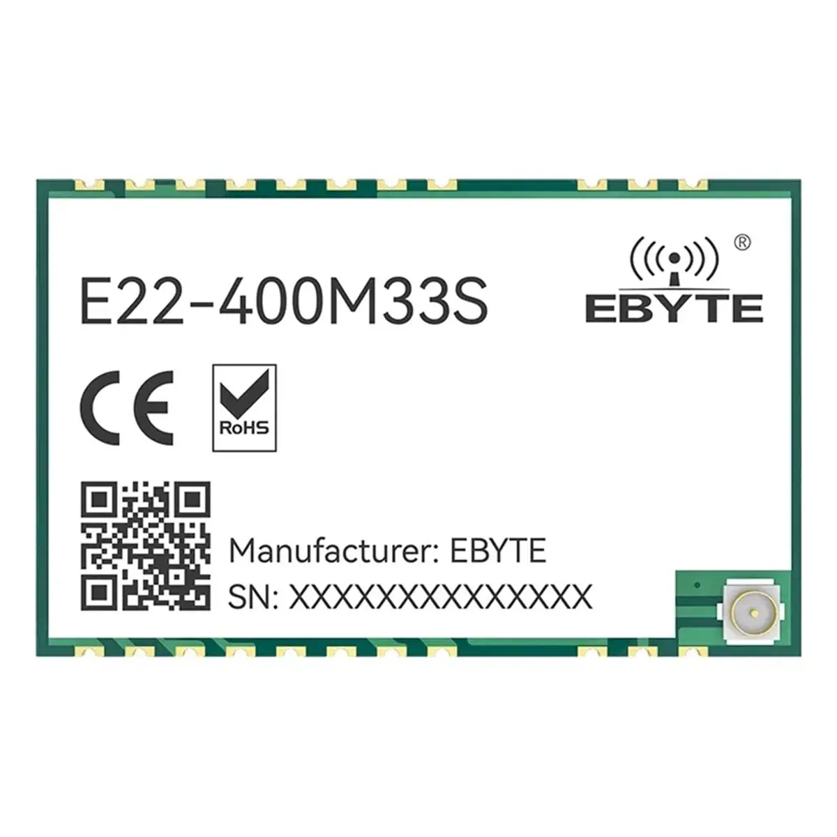 ABGN SX1268 433MHz Lora 무선 트랜시버 모듈 E22-400M33S 저전력 33dbm 장거리 16KM SMD/스탬프 홀