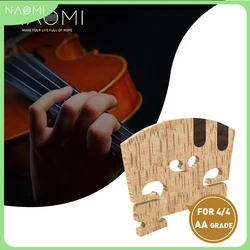 NAOMI 1PC Master AA Grade Snow Flake Texture Maple Violin Bridge 4/4 Violin Bridge Replacement With E A Ebony Inlay