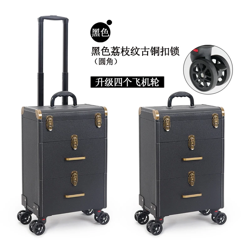 Source 2023 New Aluminum Large professional Rolling Cosmetic Metal Makeup  Case With Lighted Mirror Makeup Case Trolley on m.