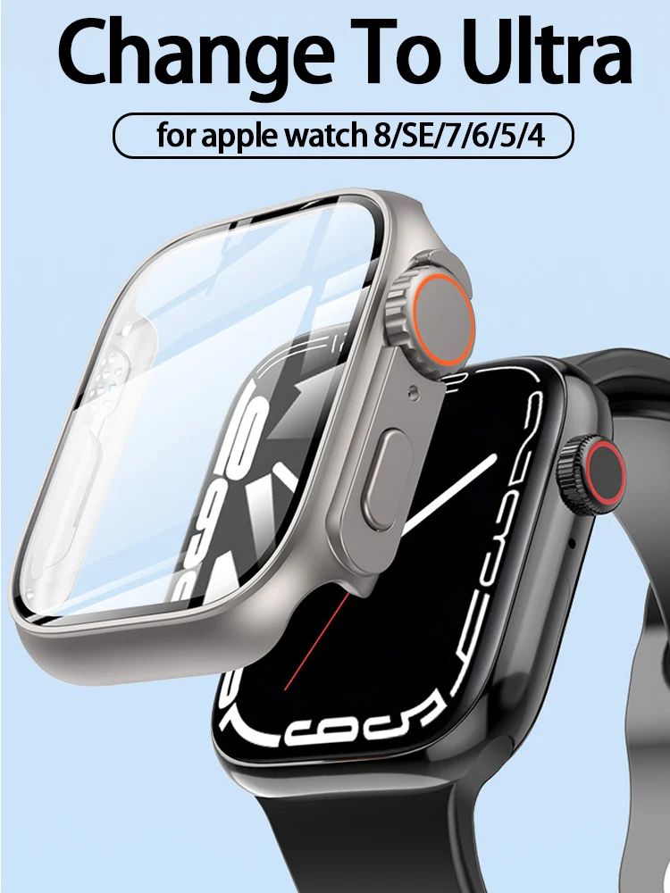 Vetro + Custodia Per Apple Watch 9 8 7 45Mm 41Mm Aggiornamento A Apple Watch Ultra 2 49Mm Proteggi Schermo Pc Cover Iwatch Se 6 5 40Mm 44Mm