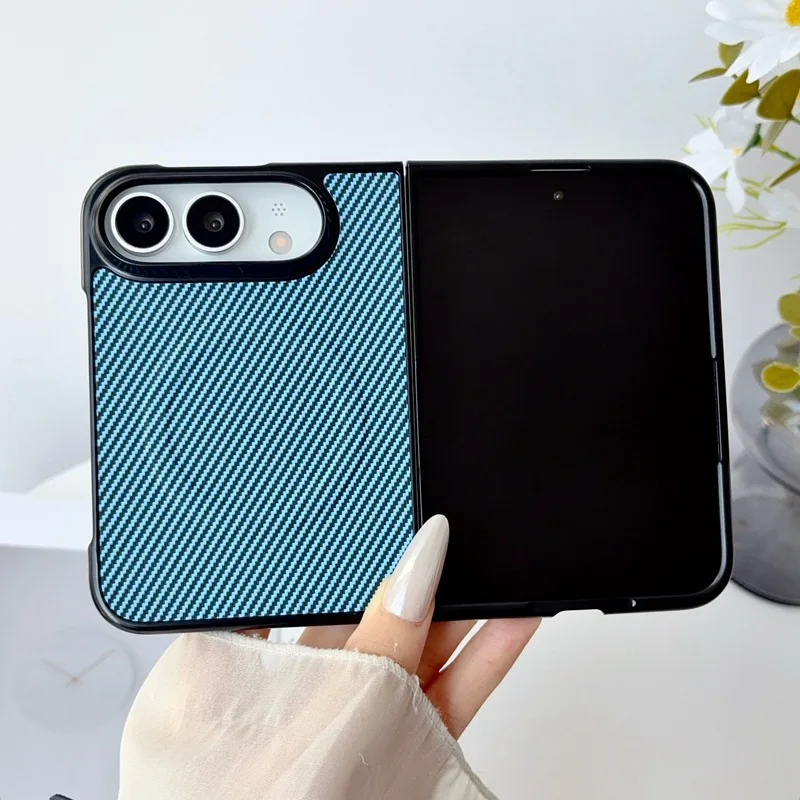 Magnetic Carbon Fiber Pattern Phone Case with Soft TPU Shell and Magsafe Charging Capability