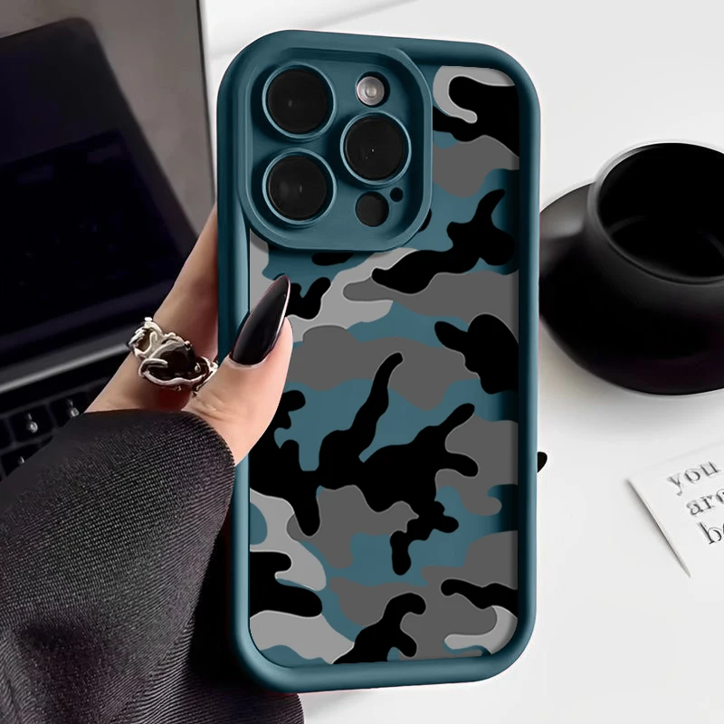Camouflage Pattern Shockproof Soft TPU Silicone Phone Case Cover