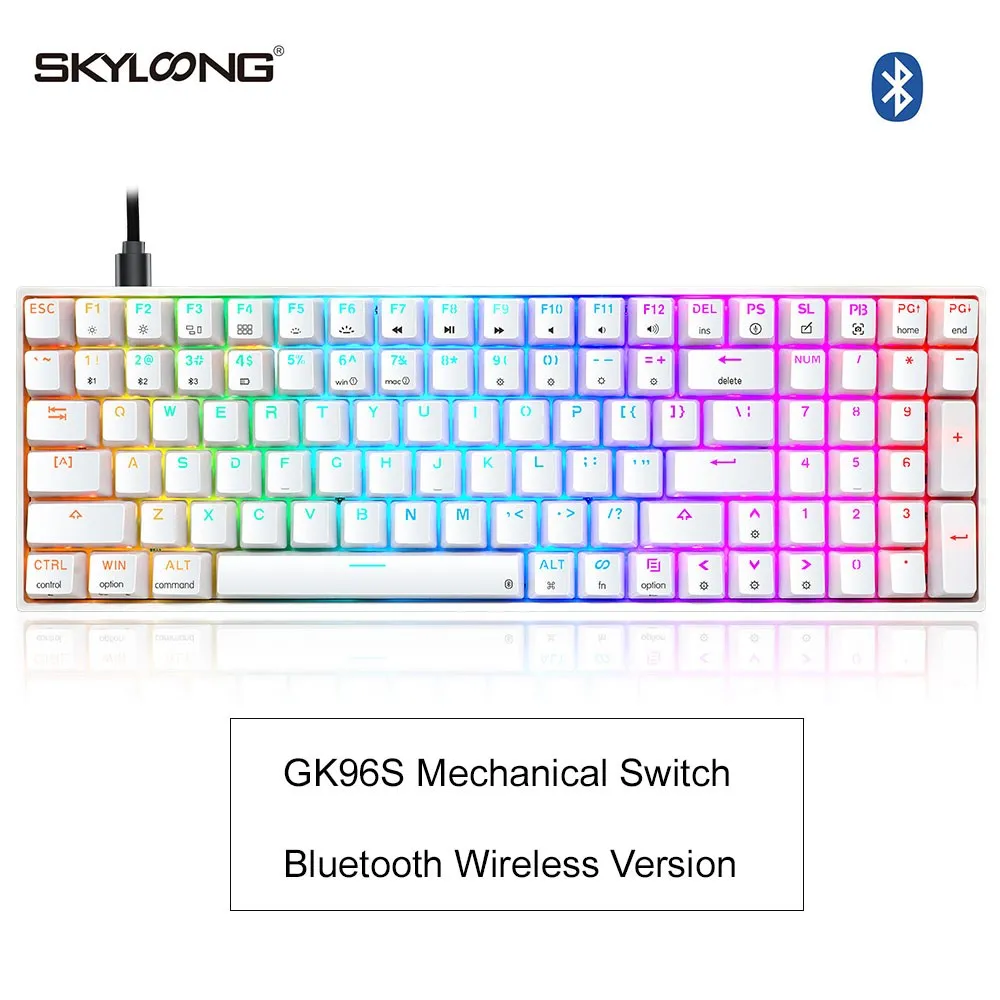 Skyloong SK96 GK96 Mechanical Keyboard 96 Keys USB Type C Bluetooth Wireless Dual Connection Mini RGB Gaming Accessories ABS OEM best keyboard for home office Keyboards