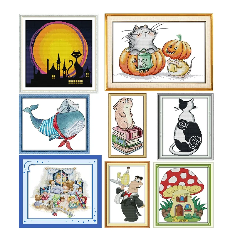 Freude Sonntag Kreuz stich Kits Katze Maus HD-Muster 16/14/11ct gezählt bedruckte Stoff Kunst handwerk dmc Faden Nähen Sticks ets