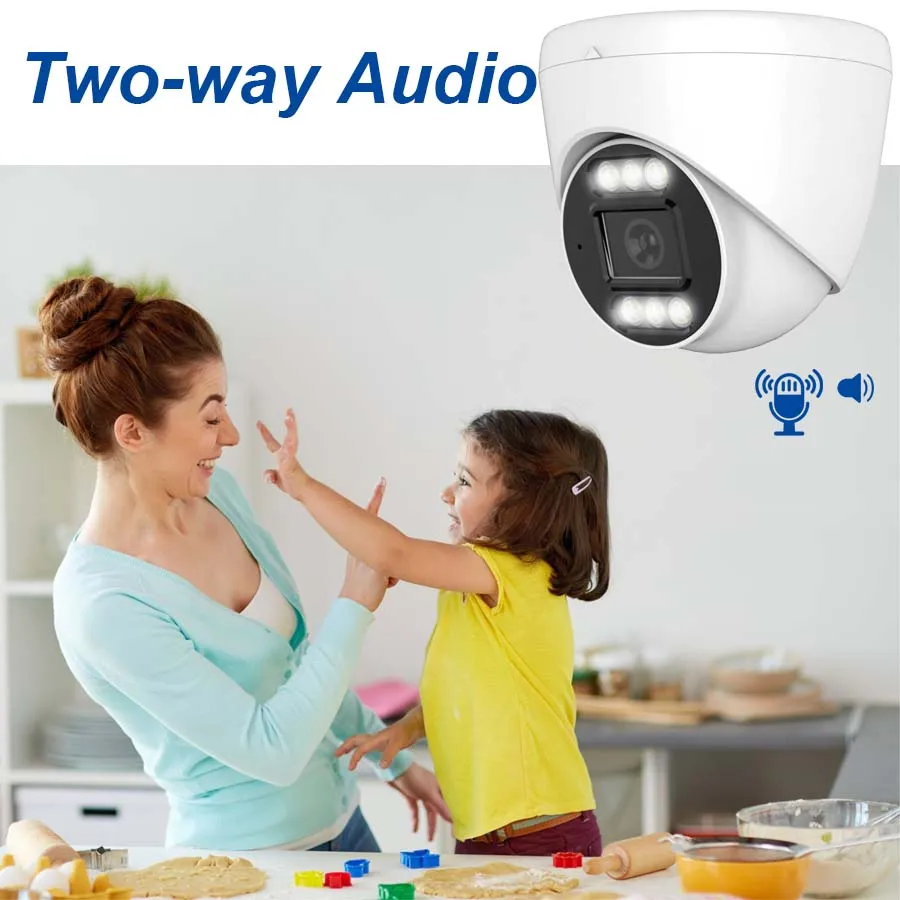 4K 8MP PoE IP Security Camera, 4MP/5MP Optional, Two-Way Audio, Dual-Light Night Vision, H.265, ONVIF Supported Surveillance Cam 5