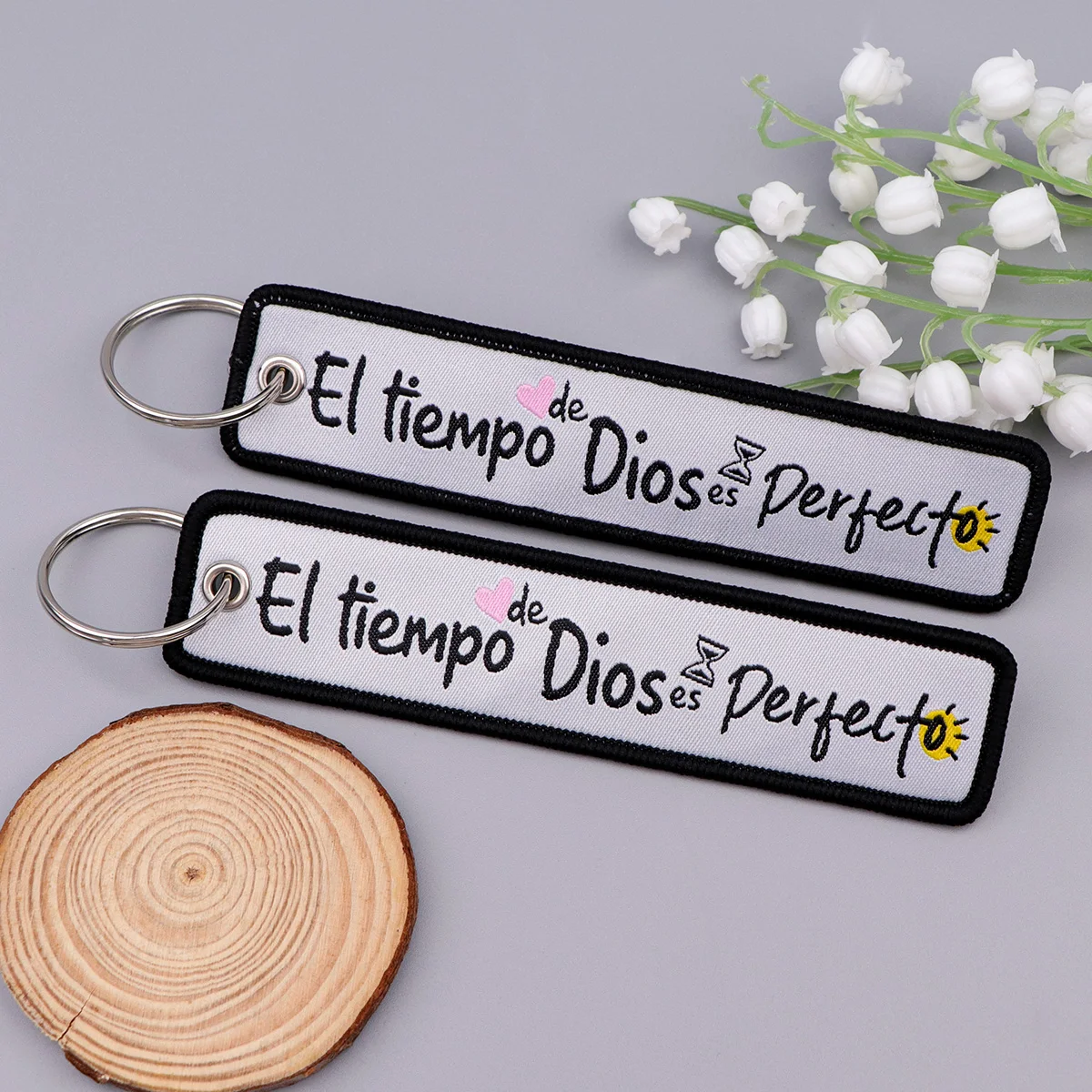 Spanish quotes keychain for motorcycle autism key chain for women men gifts and cars embroidery key tags funny jewelry gift
