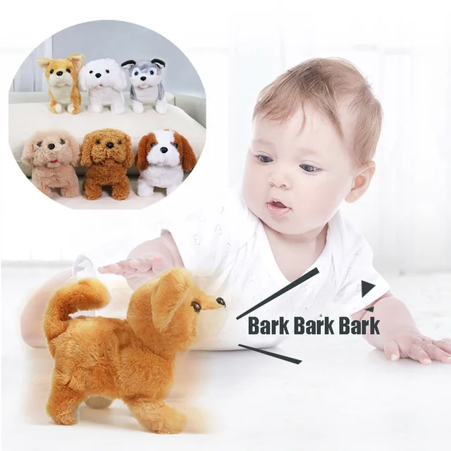 18CM Electric Simulation Puppy Plush Toys Interactive Cute Dog Robot Funny Wagging Shaking Toy for Kids Birthday  Xmas Gift 4