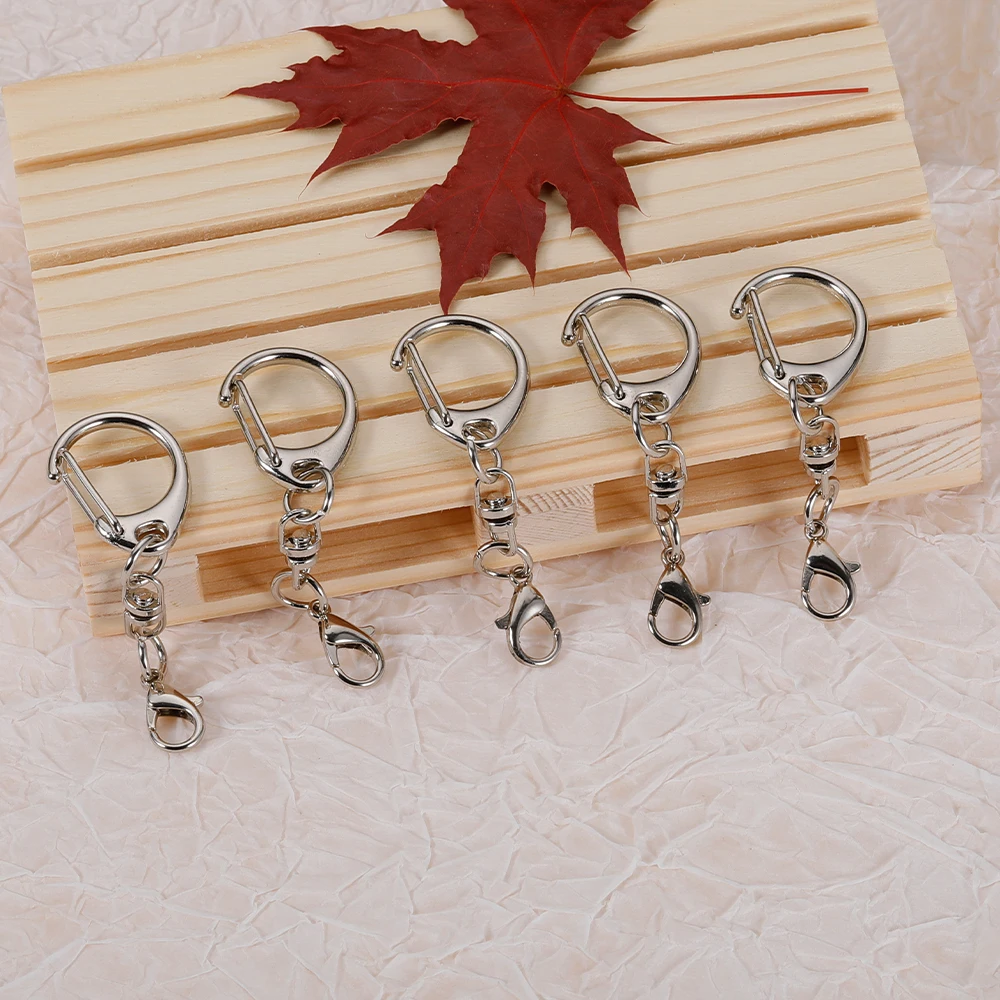 5-10pcs Lobster Clasp Key Ring 57mm Keychain C shape Clasps