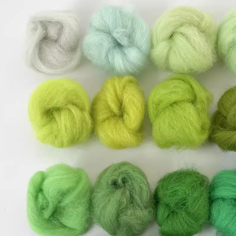 Wool Fibre for Needle Felting Wet Felting Wool Handmade Spinning DIY Craft Materials 66S