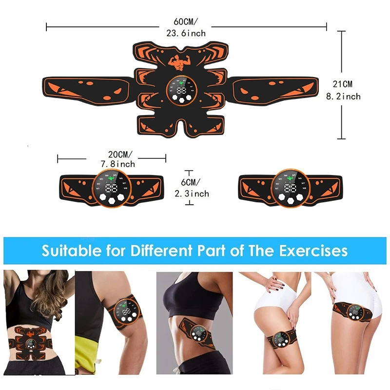 Six Pack Abs Stimulator EMS Muskeltoner, elektronischer Bauchfitnessgürtel für das Heimtraining, Körpertraining, Fitnessgeräte – Detail 3