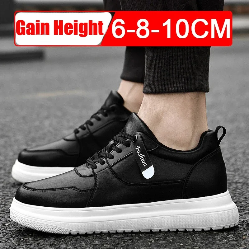 Männer Aufzug Höhe Erhöhen Schuhe Turnschuhe Schuhe für Männer 10 cm Sport Casual Unsichtbare Innere Erhöhung 8 cm Weiße Schuhe – Detail 6