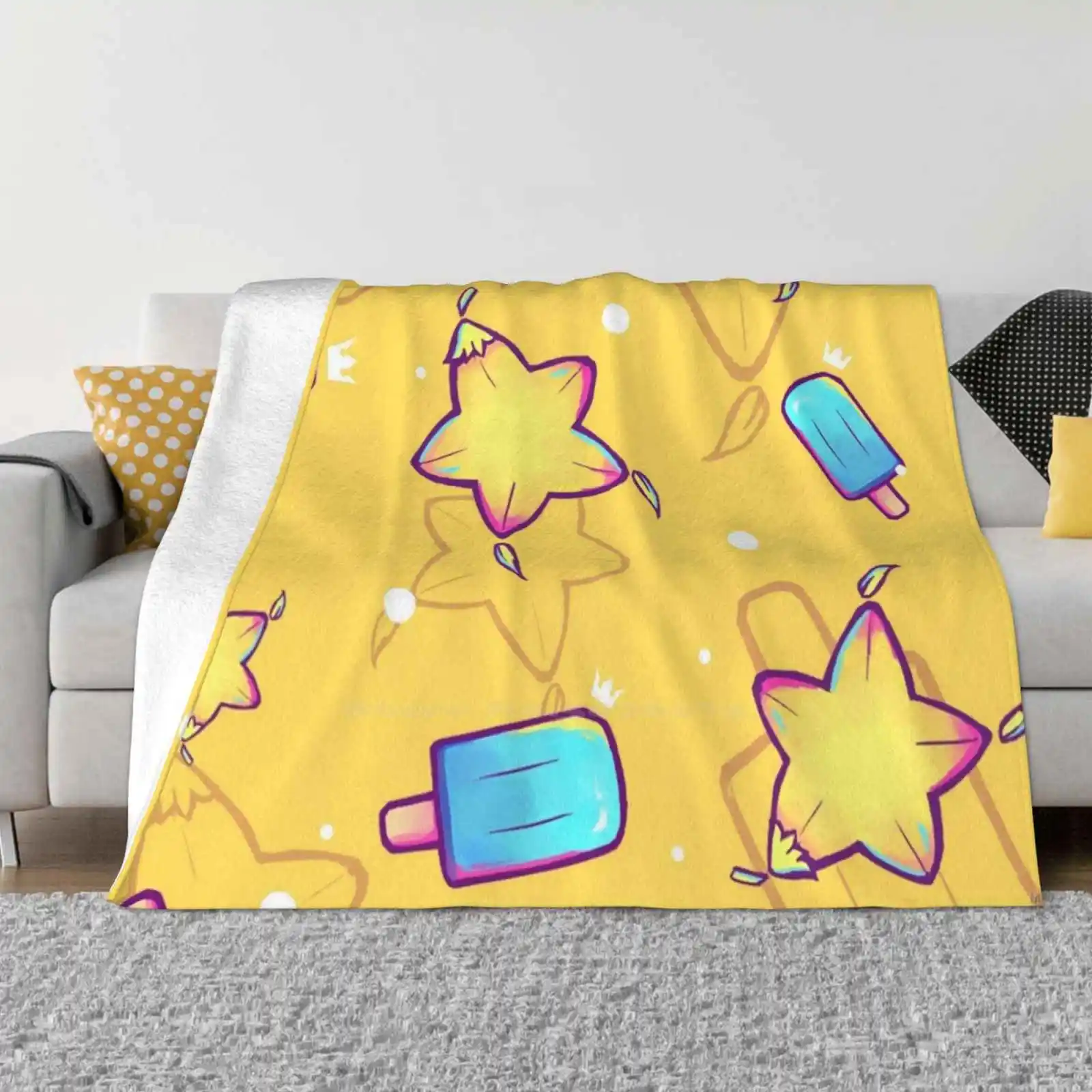 Kingdom Hearts Seasalt E Paopu Pattern Nuova Vendita Stampa Personalizzata Flanella Morbida Coperta Kingdom Hearts Pattern Kh Sea Salt Ice