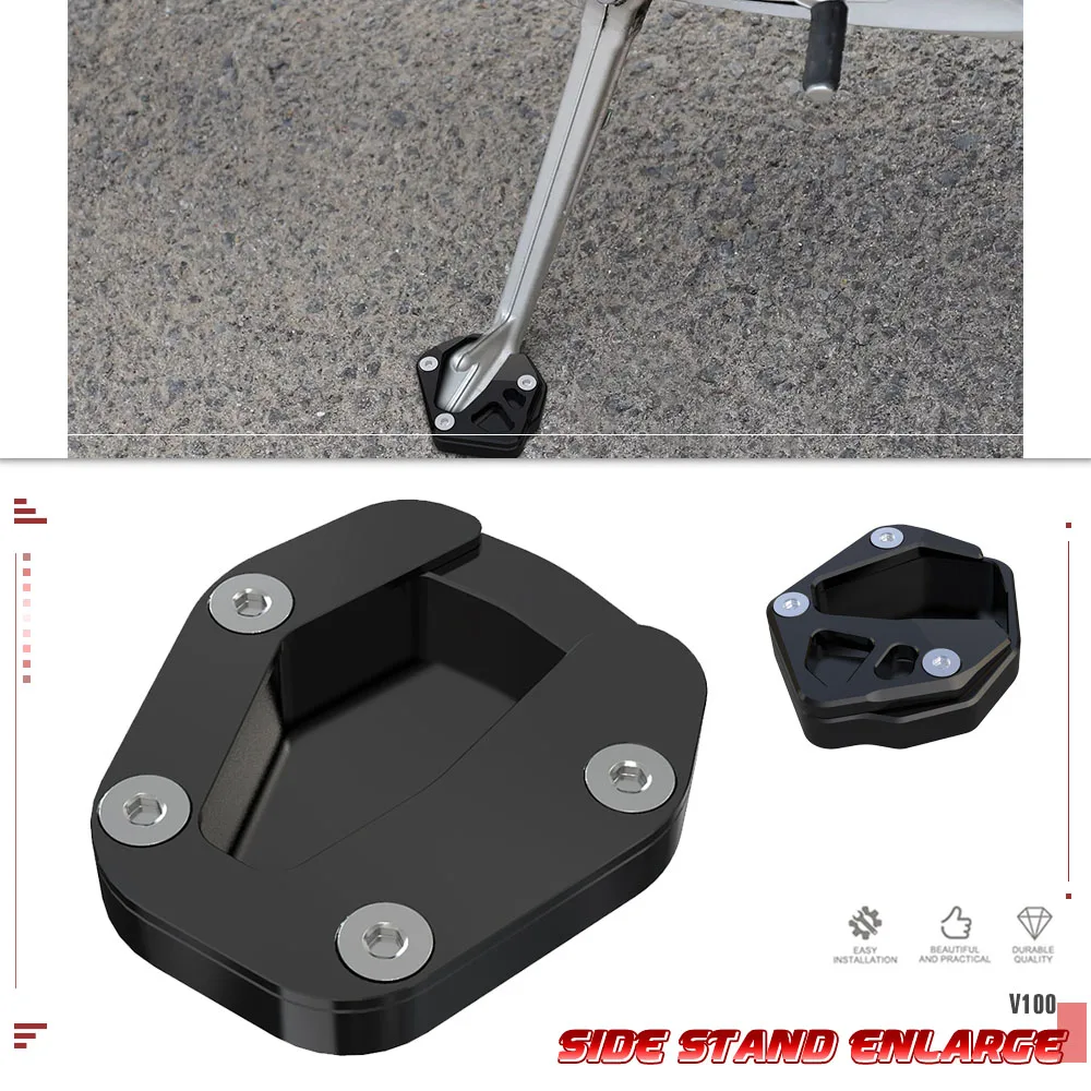 

V100 Side Stand Extension Kickstand Enlarged Plate Accessories For Moto Guzzi V 100 Mandello S 2023 2024 Motorcycle Modification