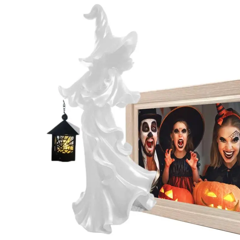 

Скульптура призрака без лица, винтажная смола, крекер, бочка, призрак, фонарь, Хэллоуин, призрачный декор, статуя призрака