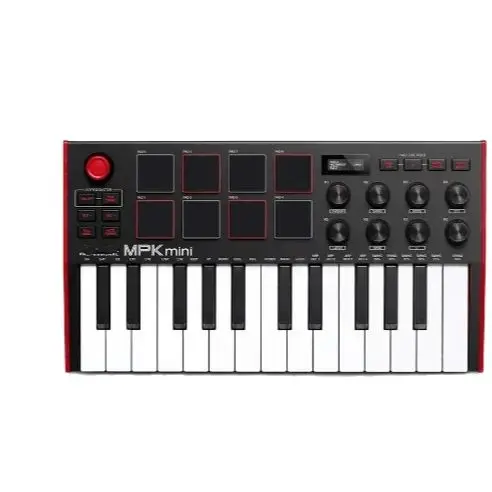 Akai-プロのmpkミニキーボードコントローラー,mmidiドラムパッド,ウルトラポータブルUSB,mk3,mkiii,25キー