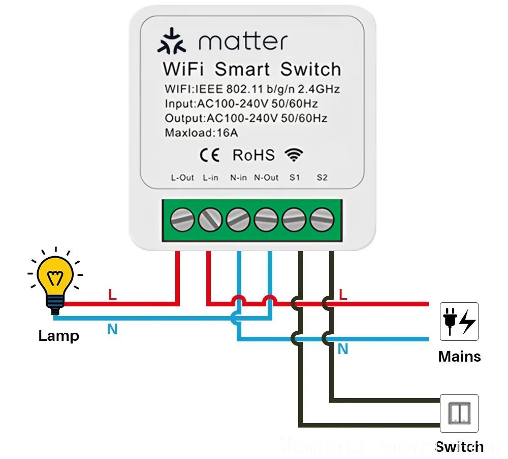 Smart Matter Switch Module 16A eWelink WiFi Switch Intelligent Mini Relay Breake