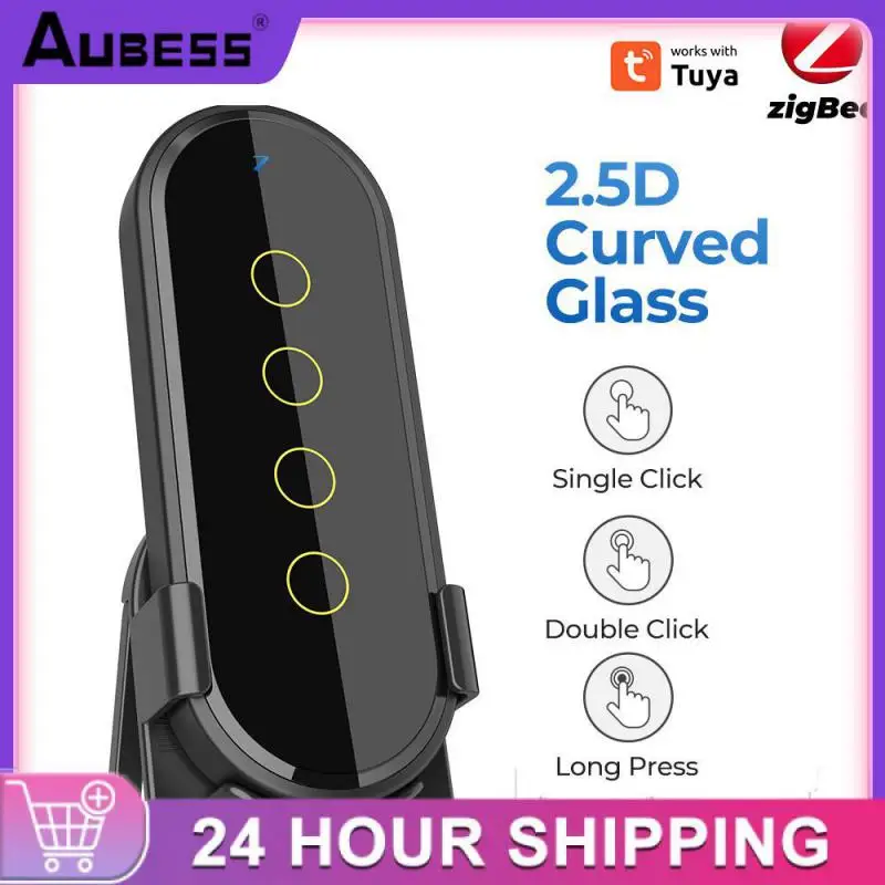 

Tuya Wifi Scene Switch 4 Gang Touch Wireless Light Remote Controller Tempered Glass Switches AC100-250V Smart Life App