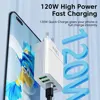 شاحن USB سريع 5 منافذ PD Type C محول شاحن الهاتف سريع الشحن لهاتف iPhone 15 Pro Samsung Xiaomi Huawei USB C شاحن الحائط