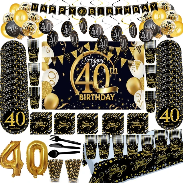 Kit Anniversaire Ballons 40 ans Or