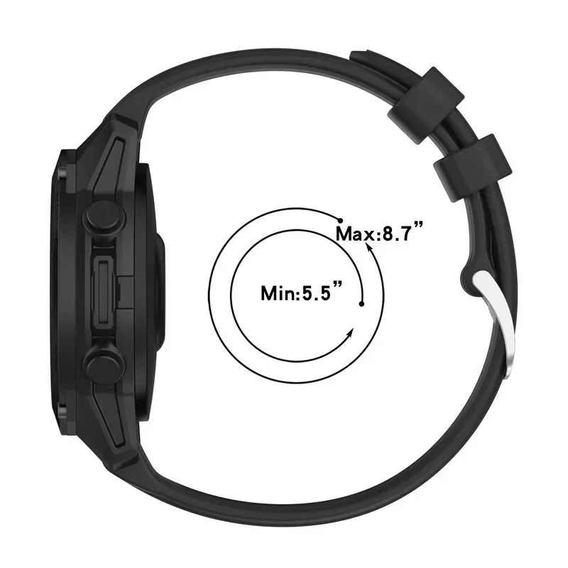 Silicone Sport Wristband Bracelet - 22mm Watch Strap