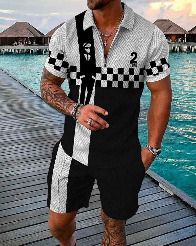 Summer Luxury Polo Shirts Shorts Set Men Brand Male Clothing Short-Sleeved Tracksuit Streetwear Casual Social T Shirt Lapel Suit