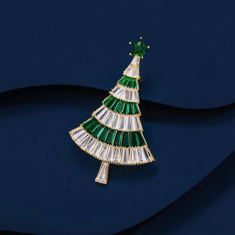 

Fashion Christmas Tree Brooches Pins for Women Europe and America Statement Xmas Presents Luxury Brand Corsage Jewelry
