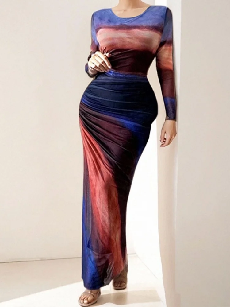 Wmstar Dress Women Wholesale Spring 2025 Cross Border European American Clothing Sexy Slimming Waist Cinching Long Sleeved