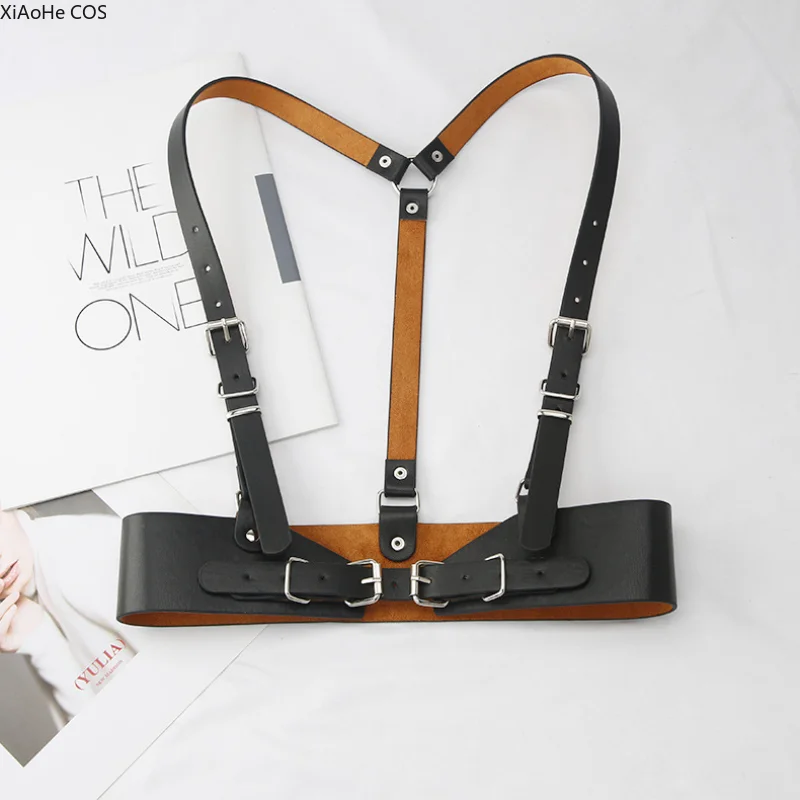 Men's Black Leather Chest Harness Belt - Adjustable Body Straps For Rave, Cosplay & Fashion