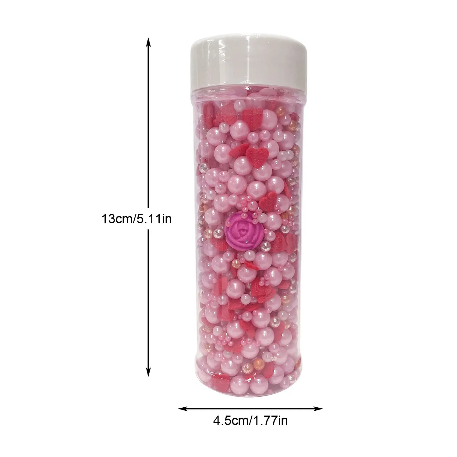 130 g rosa Streusel und Perlen zum Dekorieren von Kuchen, Backen, Eiscreme, Kekstopper, perfekt für Valentinstag, Muttertag, Babyparty – Detail 9